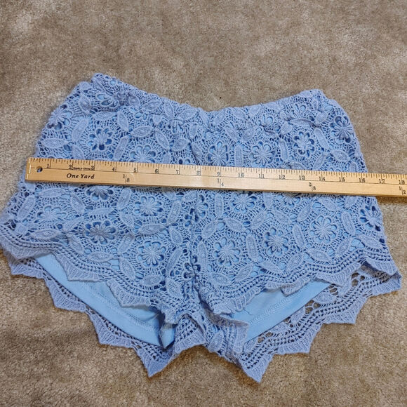 Aeropostale Size Medium Periwinkle Crochet Lace Summer Shorts Summer Beach - Picture 3 of 6